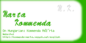 marta kommenda business card